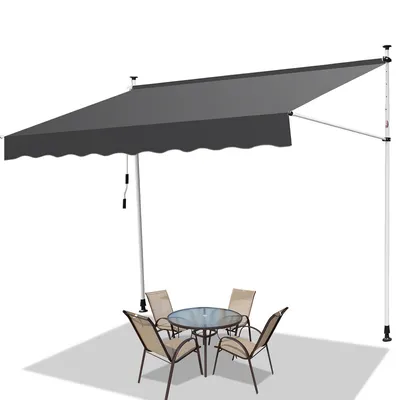 Immagine prodotto di Jopassy Tenda da sole a morsetto Tenda da sole senza foratura Tenda da sole per balcone regolabile in altezza Tenda da sole per balcone 350 cm Grigio
