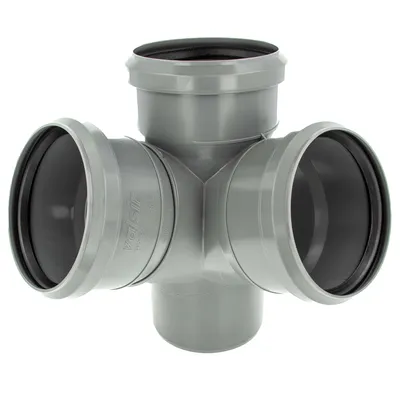 Produktbild von HT Eckabzweig Doppelabzweig Ø 110/110/110 x 67°, mit 3-fach Steckmuffe