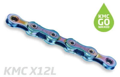 Produktbild von KMC Kette X12L, 12-fach, 126 Glieder, Aurora-Blue, waxed