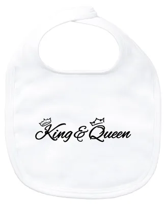 Produktbild von Huuraa Baby Lätzchen King & Queen Krone White Klettverschluss  Baumwolle Latz Geschenkidee
