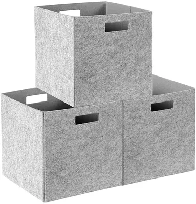 Produktbild von Set von 3 Faltbaren Aufbewahrungsboxen aus Filz für Kinder- und Spielzimmer