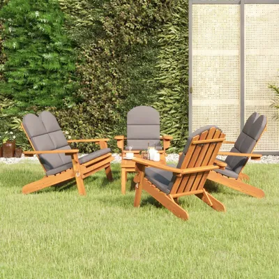 Image de Maison Exclusive - Ensemble de salon de jardin 5 pièces Adirondack en bois massif d'acacia