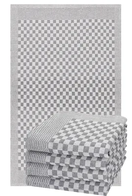 Produktbild von Betz 5er Set 50x100cm Küchentuch Baumwolle Meinor Grubentuch strapazierfähig saugstark trocknergeeignet - Gastronomiequalität -Geschirrtücher schwarz