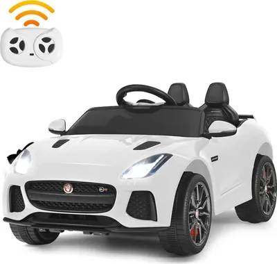 Produktbild von 12V Kinderauto Elektroauto Jaguar F-Type mit 2,4G Fernbedienung & Musik & LED-Licht & Hupe (Weiß)