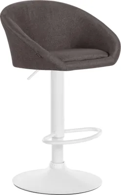 Produktbild von CLP Barhocker Davie Stoff höhenverstellbar und drehbar dunkelgrau Material Gestell Metall matt weiss
