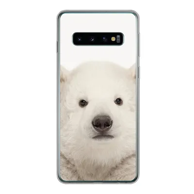 Produktbild von MuchoWow® Handyhülle Schutzhülle Hülle für Samsung Galaxy S10 Eisbär - Tiere - Weiß - Kinder - Jungen - Mädchen Silikon Softcase Handy Hülle - Handytasche