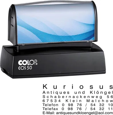 Produktbild von COLOP Textstempel, individualisierbar EOS 50 selbstfärbend blau, schwarz, rot ohne Logo, 1 St.