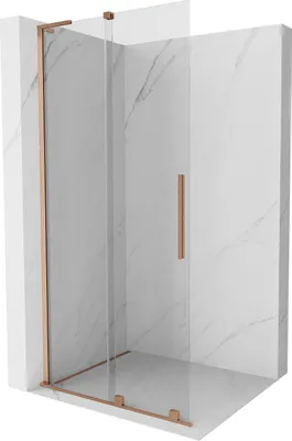 Zdjęcie produktu dla Mexen Velar L ścianka prysznicowa rozsuwana Walk-in 90 x 200 cm, transparent 8 mm, miedź szczotkowana - 871-090-003-03-65
