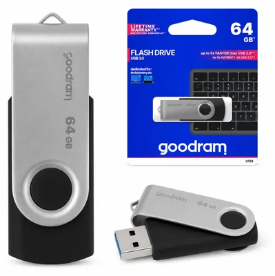Zdjęcie produktu dla Goodram pendrive 64GB USB 3.0 Twister czarny