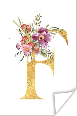 Produktbild von MuchoWow® Poster Brief - Blume - Illustration 80x120 cm - Papierdruck
