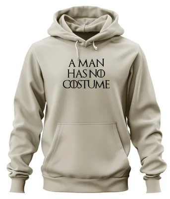 Obrázok produktu pre Halloween nápis A MAN HAS NO COSTUME Karnevalový darček Vtipná uni mikina s kapucňou, Nature, L