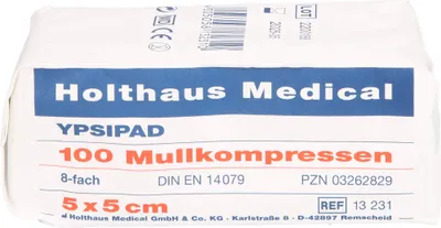 Produktbild von Mullkompressen 8-fach unsteril YPSIPAD 5x5cm, 100 St KOM
