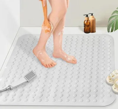 Image de Tapis de douche antidérapant 80 x 80 cm, résistant à la moisissure, lavable, sûr