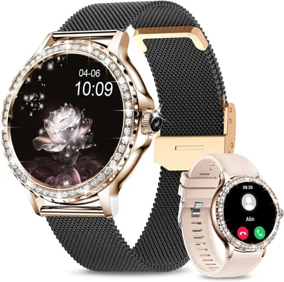 Produktbild von Damen Smartwatch mit Telefonfunktion 1.3" HD Touchscreen 120+ Sportmodi Fitness Uhr mit Herzfrequenz Blutdruck SpO2 & Schlafmonitor