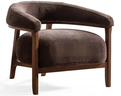 Obrázek produktu pro Elegantní tmavě hnědé křeslo Designové látkové křeslo Čalouněné křeslo