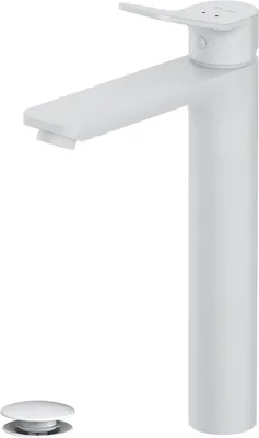 Produktbild von Waschtischarmatur mit hohem Auslauf Wasserhahn AM.PM X-Joy FXA92233 mit Ablaufgarnitur, Weiß