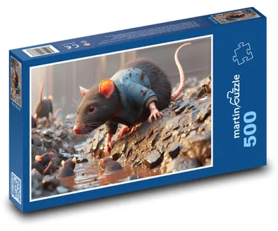 Produktbild von Puzzle 500 Ratten im Fluss - martinpuzzle