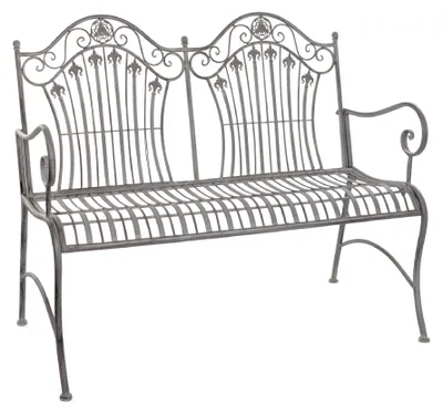 Obrázek produktu pro Zahradní lavička Moritz 113 cm, kovová, dvoumístná, starosivá – odolná proti povětrnostním vlivům, do zahrady, na terasu, na balkon, ve venkovském stylu