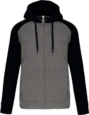 Produktbild von PROACT® Zweifarbige Uni-Fleecejacke mit Reißverschluss und Kapuze