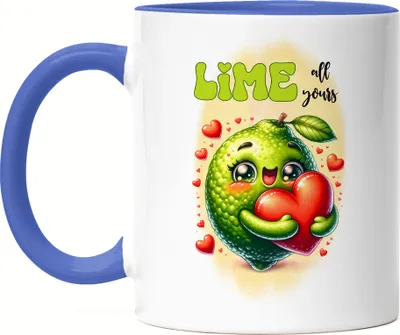 Produktbild von Lime All Yours Tasse Blau Limette Liebe Niedlich Romantisches Geschenk Herz