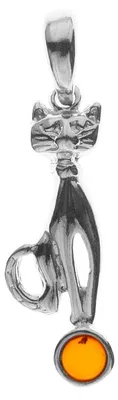 Image de Bijoux de la Baltique Pendentif chat argent 925/000