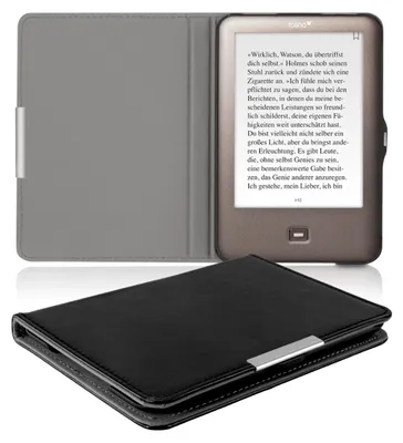 Produktbild von kwmobile 18268.01, Flip case, Schwarz, Tolino, Kunstleder, Shine, Stoßfest, Kratzresistent, Schockresistent