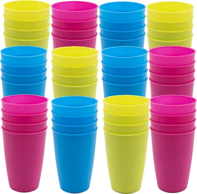 Produktbild von 48x Campingbecher Trinkbecher Becher Picknickgeschirr Reisebecher Kunststoff Set