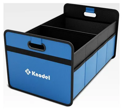 Produktbild von Kofferraum Organizer, klappbarer Kofferraumspeicher, Automobilkonsolen und Organizer, Kofferraumspeicher mit verstärkten Griffen (Mittelgroß, Blau)
