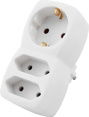 Produktbild von Steckdosenadapter 1x Schutzkontakt / 2x Euro, McPower, weiß