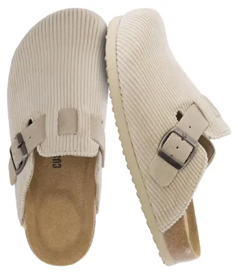 Productafbeelding van CUSHIONAIRE Klompen Hana met kurken voetbed en extra comfort, beige corduroy, maat 39 EU