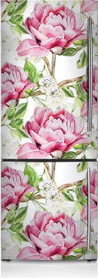 Produktbild von Kühlschrankmagne Kühlschrank Magnetfolie Dekoration 70x190 cm - Rosa Pfingstrose