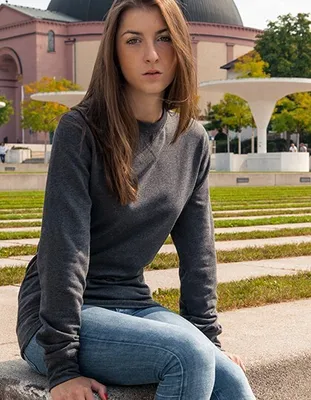 Produktbild von Build Your Brand BY025 | Ladies Light Crewneck Sweatshirt / Pullover - Farbe: Heather Grey - Größe: L