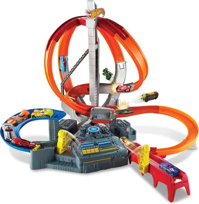 Produktbild von Mattel CDL45 - Hot Wheels - Trackset Mega-Crash Superbahn – Adrenalin pur! (1 Fahrzeug enthalten)