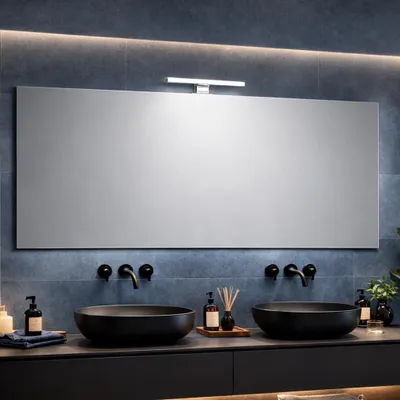 Immagine prodotto di Specchio bagno 120x60 con lampada led cromata 30cm
