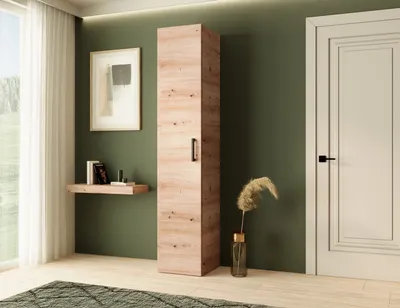 Image de BEAUTYSOFA Petite armoire MARGARET IV 40cm - Armoire pour couloir et antichambre - Couleur : chêne artisanal