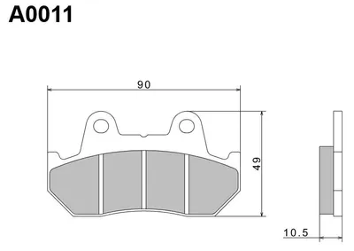 Productafbeelding van NISSIN KH69 Halfmetalen remblokken, ECE R90, Premium kwaliteit, Japan, 2024/10