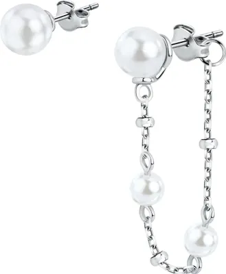 Productafbeelding van Elegante, asymmetrische oorbellen van zilver, model Perla SAWM08