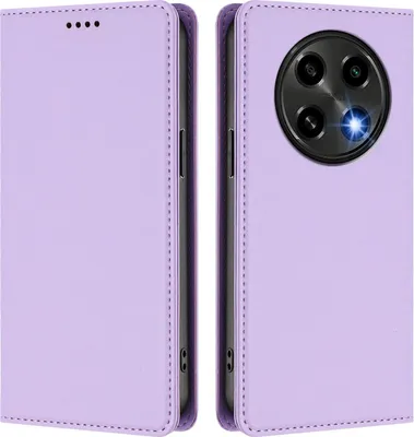 Immagine prodotto di Custodia in pelle per Oppo F27 Pro / F27 Pro+, custodia magnetica in Finto cuoio con supporto viola chiaro