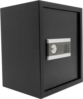 Produktbild von Elektronischer Safe - Feuerfester Möbeltresor zur Wandmontage - Zahlenschloss mit Notfallschlüssel - Für Schmuck und Bargeld - Schwarz
