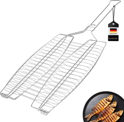 Produktbild von bremermann Fischgriller 2fach / Edelstahl / ca. 65 x 26,5 cm / Fischbräter