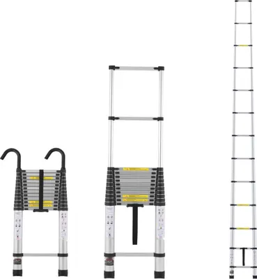 Zdjęcie produktu dla Drabina teleskopowa - Drabina przystawna - Drabina składana - Drabina rozkładana - Udźwig 170 kg - Długość 5 m - Idealna dla majsterkowiczów i profesjonalistów