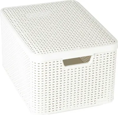 Obrázek produktu pro Curver Style L, Úložný koš, Krém, Ratan, Jednobarevný, Koupelna, Ložnice, Obývací pokoj, 445 mm