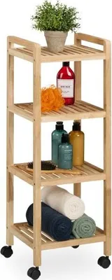 Immagine prodotto di Mensola da bagno in legno con ruote