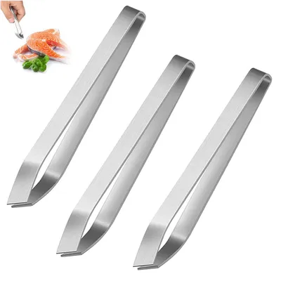 Produktbild von Set aus 3 Grätenzangen, aus Edelstahl, zum Entfernen von Fischgräten
