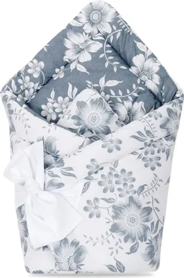 Produktbild von Bellochi 2in1 Baby Einschlagdecke Babyhörnchen - 100% Baumwolle Wickeldecke - 75 x 75 cm - für Kinderwagen, Babybett oder Kindersitz - Ganzjährig - - Magnolia