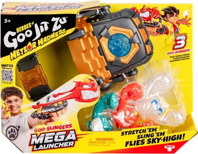 Image de Heroes of Goo Jit Zu Meteor Madness Dehnabre Figurines Accessoires Set Goo Slingers Mega Launcher 11 cm
