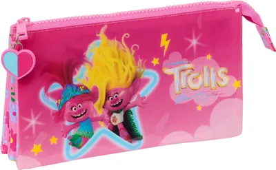 Produktbild von Dreifaches Mehrzweck-Etui Trolls Rosa 22 x 12 x 3 cm