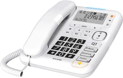 Produktbild von Alcatel TMAX 70, Analoges/DECT-Telefon, Kabelgebundenes Mobilteil, Freisprecheinrichtung, 99 Eintragungen, Anrufer-Identifikation, Weiß