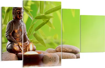 Produktbild von Bild auf Leinwand - Leinwandbild - Buddhismus Feng Shui Spa Bambus - 120x70cm - Wand Bild - Wanddeko - Leinwanddruck - Bilder - Kunstdruck - Leinwand bilder - Wandkunst - DL120x70-2392