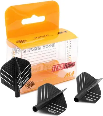Image de CUESOUL TERO AK4 Jeu de 3 fléchettes noires de forme standard